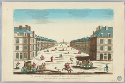 Kijkdoos, Vue Perspective de la Place Dauphine de Paris, du Côté de la Rue de Harlay, No. 162 door Unknown artist