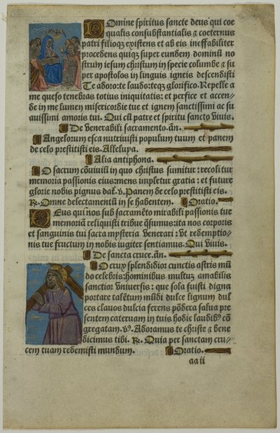 Pinksteren en Christus die het kruis draagt door Unknown artist