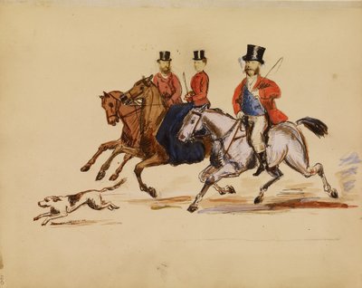 [Fotocollage van jachtscène met Lord en Lady Yarborough]. door Unknown artist