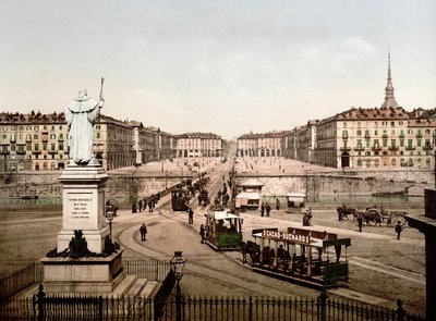 Piazza Vittorio Emanuele in Turijn (Turijn), Italië in 1890 door Unknown artist