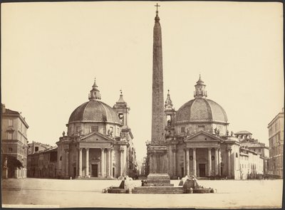 Piazza del Popolo genomen vanaf de poort (Rome) door Unknown artist