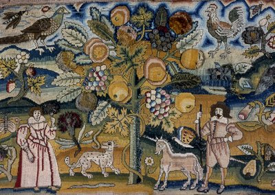Afbeelding van Adam en Eva (Naaldwerk) door Unknown artist