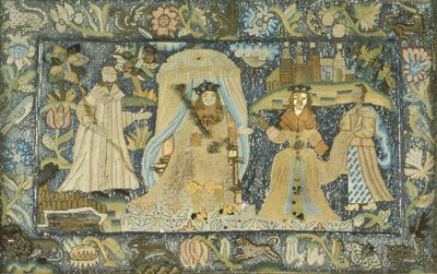 Beeld van de koningin van Sheba voor koning Salomo door Unknown artist
