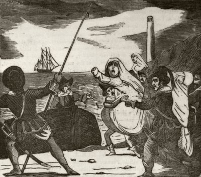 Pierre en zijn metgezellen ontvoeren nonnen uit een klooster, ca.1836 door Unknown artist