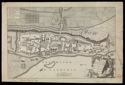 Plan van de stad en vestingwerken van Montreal of Villa Marie in Canada door Unknown artist