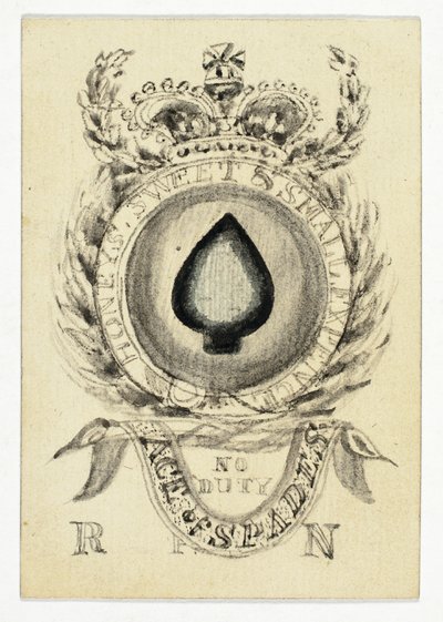 Speelkaart: Schoppenaas door Unknown artist