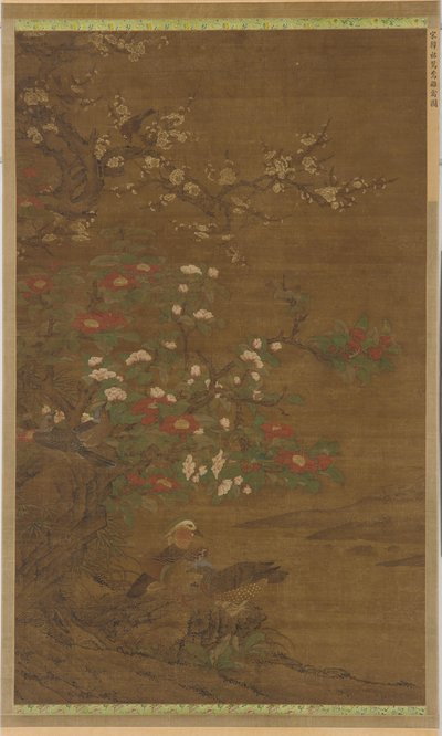 Pruimenbloesems, camelia