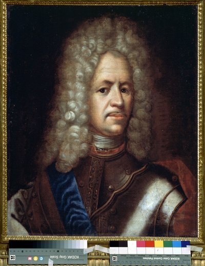 Portret van Alexander Danilovitsj Mensjikov, generaal, prins van het Heilige Roomse Rijk en hertog van Hongarije (1673-1729) door Unknown artist