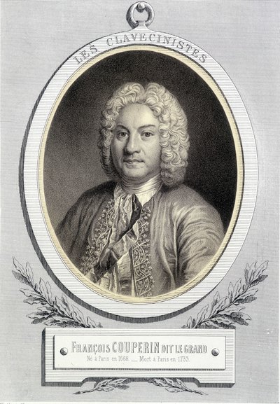 Portret in medaillon van François Couperin genaamd Le Grand, n.d. 19e eeuw door Unknown artist