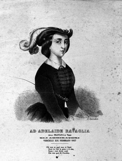 Portret van Adelaide Ravaglia in de voorstelling van de opera 