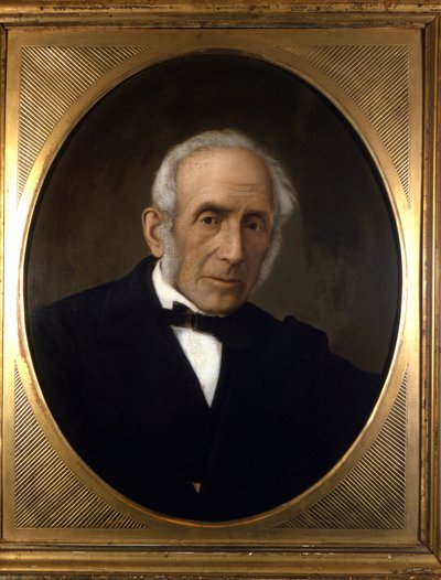 Portret van Alessandro Manzoni (1785 - 1873), Italiaanse schrijver. Anoniem schilderij. 19e eeuw Milaan, casa del Manzoni door Unknown artist
