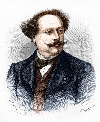 Portret van Alexandre Dumas Jr. (1824-1895), Franse schrijver. door Unknown artist