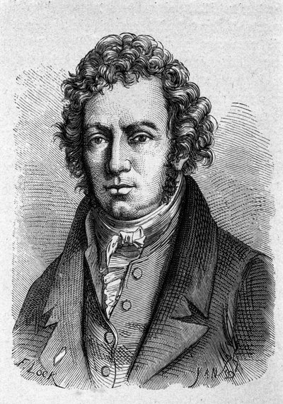 Portret van Andre Marie Ampere (1775 - 1836) Franse natuurkundige door Unknown artist