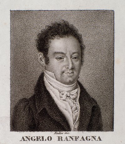 Portret van Angelo Ranfagna (gravure) door Unknown artist