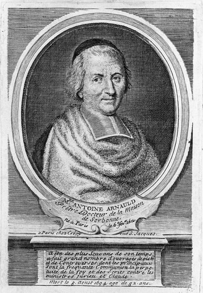 Portret van Antoine Arnauld, Franse priester, theoloog, filosoof en wiskundige, lid van de Jansenisten door Unknown artist
