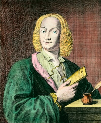Portret van Antonio Vivaldi (1678-1741), Italiaanse componist. Gravure uit de 18e eeuw. Privécollectie door Unknown artist