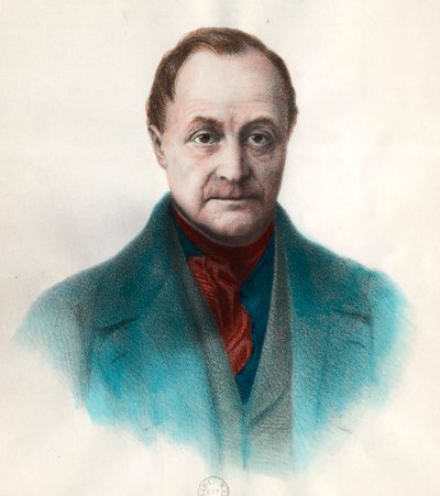 Portret van Auguste Comte (1798 - 1857), Franse filosoof door Unknown artist