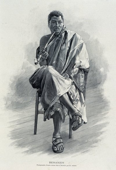 Portret van Behanzin (1844-1900), koning van Dahomey (hedendaags Benin) door Unknown artist