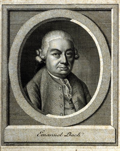 Portret van Carl Philippe Emanuel Bach, de Bach van Berlijn en Hamburg, vijfde kind van Johann Sebastian Bach door Unknown artist