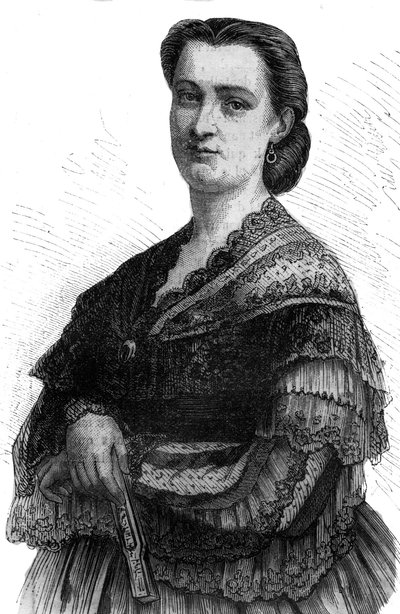 Portret van Carlotta Patti, lyrische zangeres en zus van Adelina Patti. door Unknown artist
