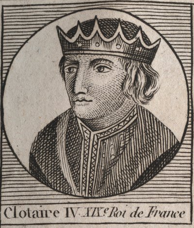 Portret van Clothaire IV (ca. 685-719), Koning van de Franken van Austrasië van 717 tot 719 (gravure uit 