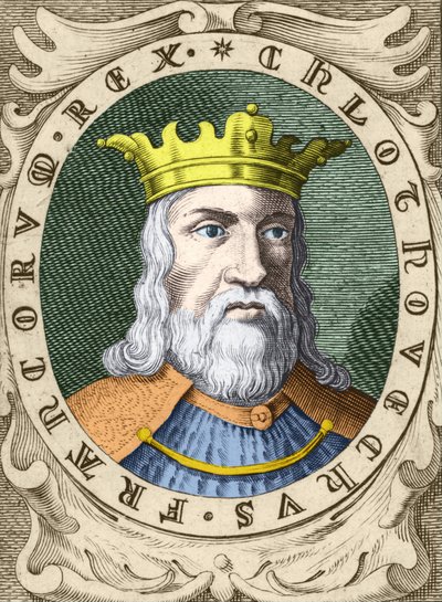 Portret van Clovis I (ca. 466 - 511) Koning van de Franken door Unknown artist