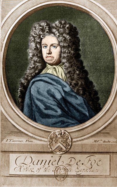 Portret van Daniel Defoe (1660 - 1731), Engelse schrijver en journalist, auteur van de roman 