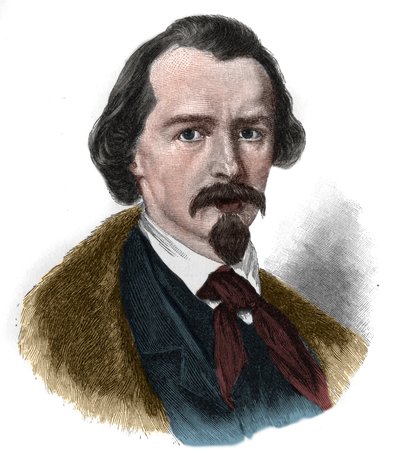 Portret van Emanuel von Geibel (1815-1884), Duitse dichter en toneelschrijver. door Unknown artist