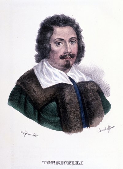 Portret van Evangelista Torricelli of Toricelli (1608 - 1647), Italiaanse natuurkundige door Unknown artist