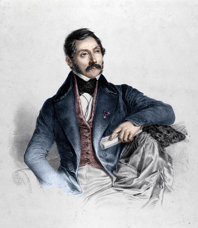 Portret van Felice Romani, librettist, dichter en Italiaanse criticus (1788-1865). door Unknown artist