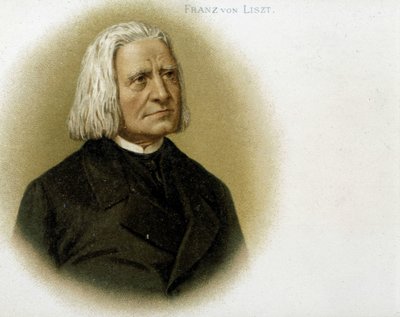 Portret van Franz Liszt. Chromolithografie uit de 19e eeuw door Unknown artist
