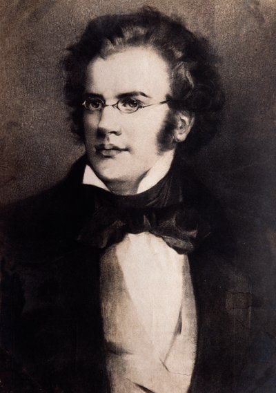 Portret van Franz Schubert (gravure) door Unknown artist