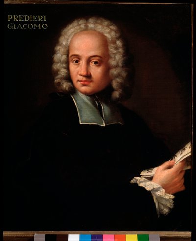 Portret van Giacomo Predieri, Italiaanse organist en cornettist door Unknown artist