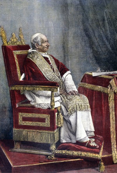 Portret van Gioacchino PECCI, Leo XIII (1810 - 1903), 254e paus (1878 - 1903) door Unknown artist