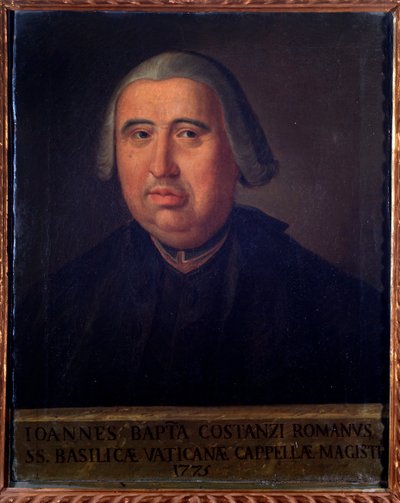 Portret van Giovanni Battista Costanzi, Italiaanse componist en cellist door Unknown artist