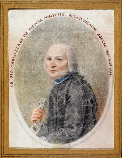 Portret van Giovanni Carlo Maria Clari (aquarel) door Unknown artist