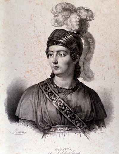 Portret van Giuditta Pasta in Tancredi, opera van Gioacchino Rossini door Unknown artist