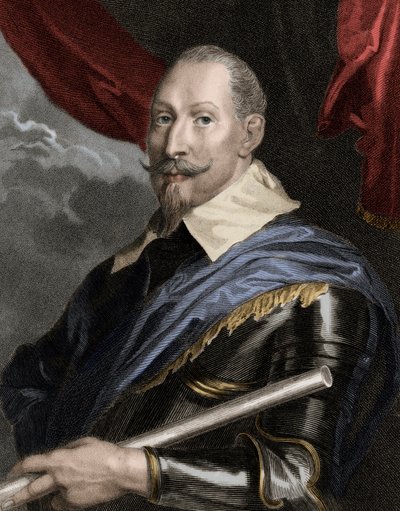 Portret van Gustaaf Adolf II (1594-1632), koning van Zweden - gravure - 19e eeuw door Unknown artist