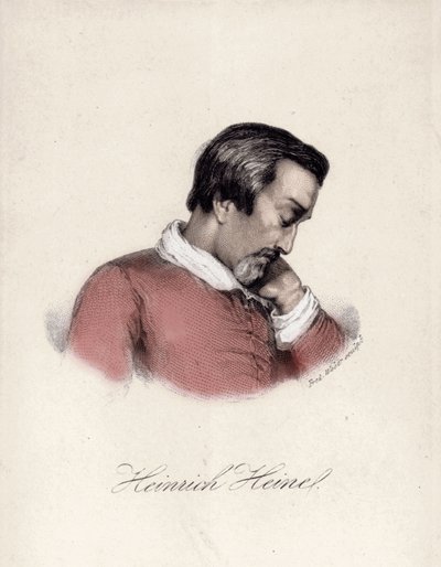 Portret van Heinrich Heine (1797-1856), Duitse schrijver door Unknown artist