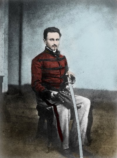 Portret van Ippolito NIEVO (1831-61) Italiaanse schrijver en patriot. door Unknown artist
