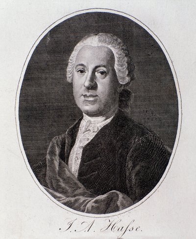 Portret van Johann Adolf Hasse (gravure) door Unknown artist