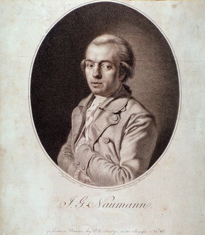 Portret van Johann Gottlieb Naumann (gravure) door Unknown artist