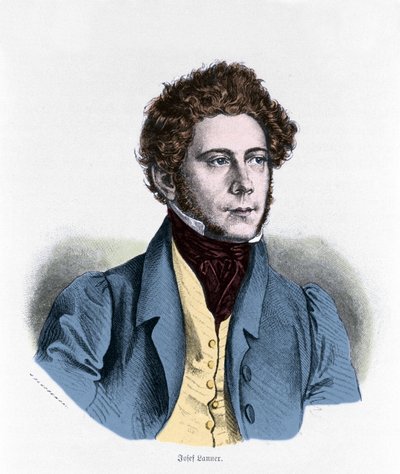 Portret van Joseph Lanner Oostenrijkse componist, violist en dirigent (1801-1843) door Unknown artist