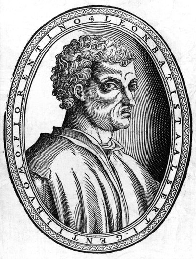 Portret van Leon Battista Alberti (1404 - 1472), Italiaanse humanist en architect door Unknown artist