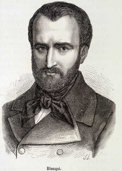 Portret van Louis Auguste (Louis-Auguste) Blanqui (1805-1881) Franse socialist en revolutionair theoreticus door Unknown artist