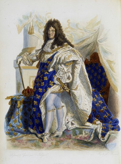 Portret van Lodewijk XIV (1638-1715) - in "Le Plutarque francais", door Mennechet door Unknown artist