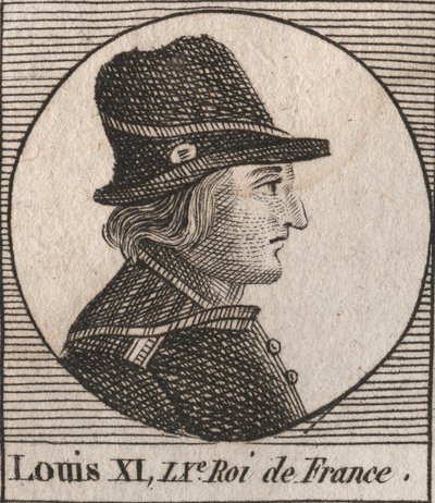 Portret van Lodewijk XI (1423-1483), koning van Frankrijk - gravure uit 