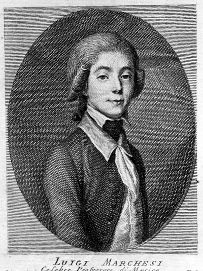 Portret van Luigi Marchesi (1754 - 1829) ook bekend als Marchesini, Italiaanse castraat. door Unknown artist