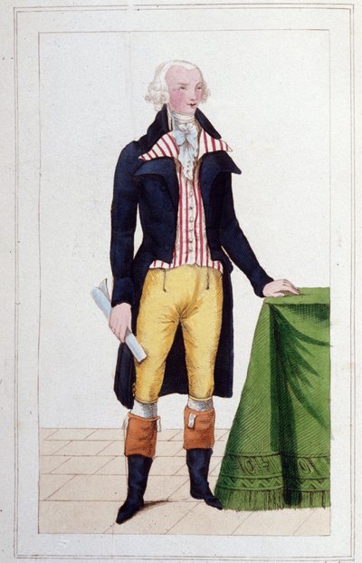 Portret van Maximilien Robespierre (1758 - 1794). Gravure uit 1830 door Unknown artist