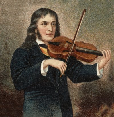 Portret van Nicolo Paganini (1782 - 1840) Italiaanse violist. door Unknown artist